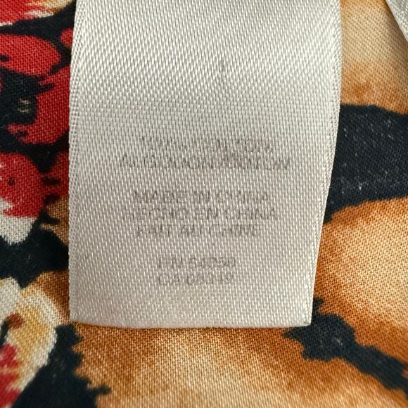 Vintage Y2K Jones New York Animal Paisley Tie-Front Shirt Maximalist Cool - Picture 5 of 7